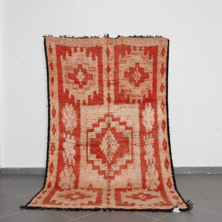 Vintage Faded Red Boujaad Rug 9.1×5.2 Ft