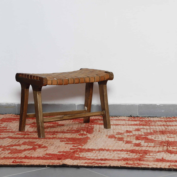 Vintage Faded Red Boujaad Rug 9.1×5.2 Ft