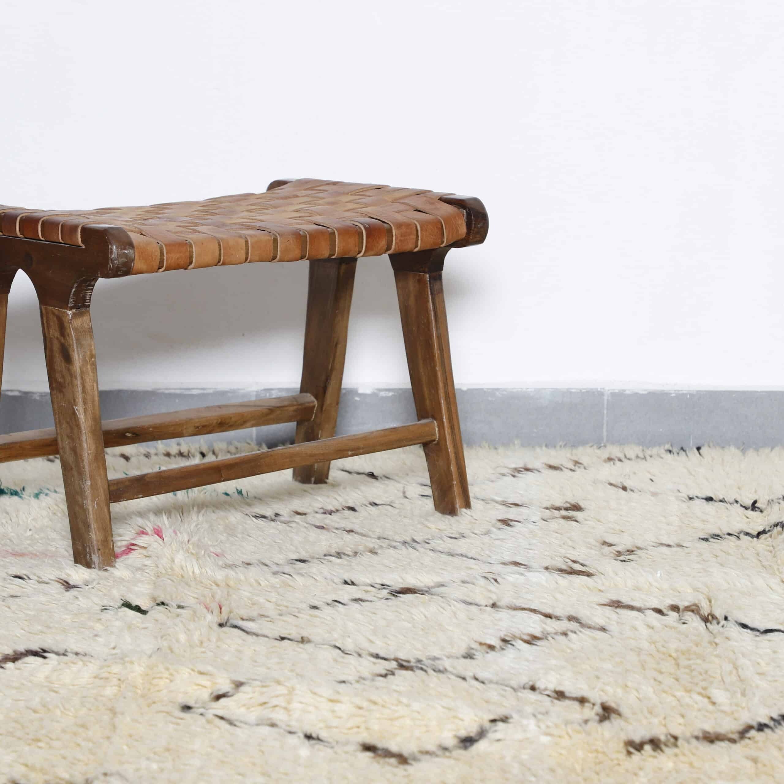 Old Beni Ourain Rug 8.4×5.7 Ft – Vintage Wool Carpet