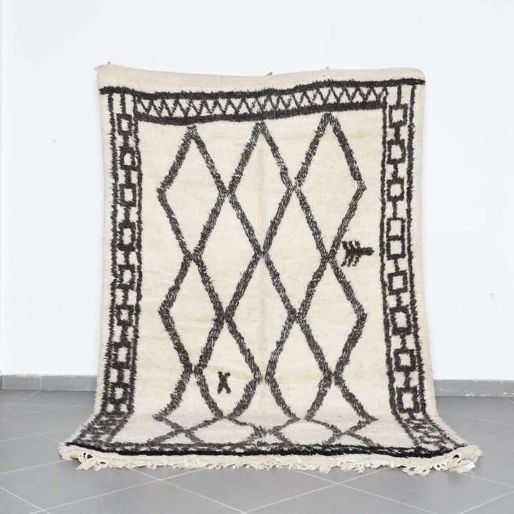 Vintage Beni Ourain Rug 9.5×6.1 Ft | Handmade Wool