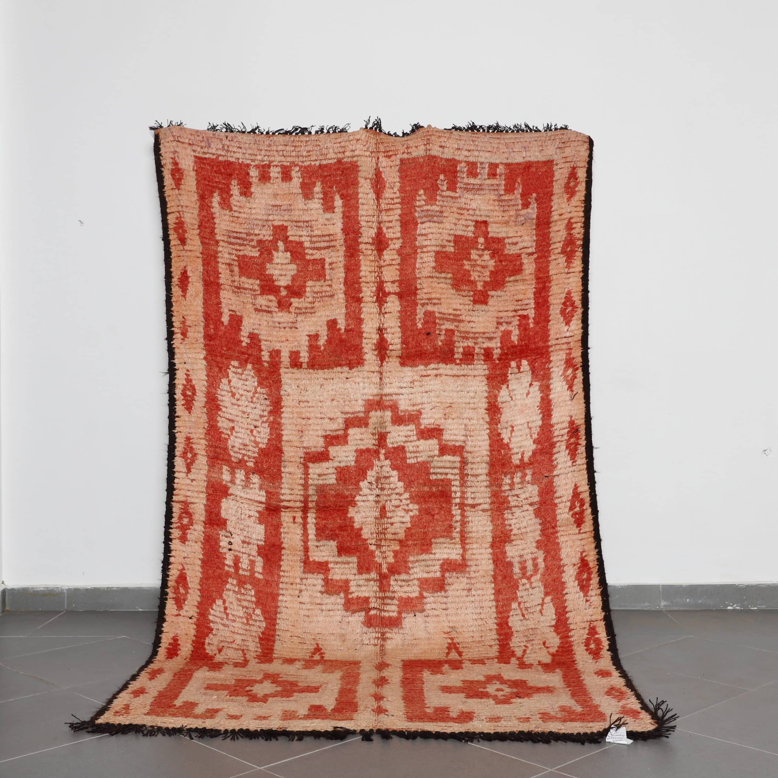 Vintage Faded Red Boujaad Rug 9.1×5.2 Ft