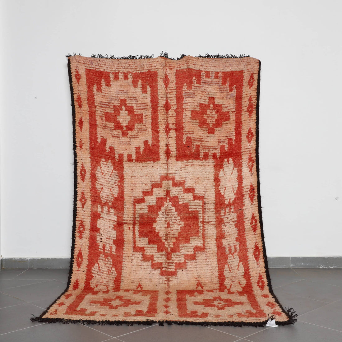Vintage Faded Red Boujaad Rug 9.1×5.2 Ft