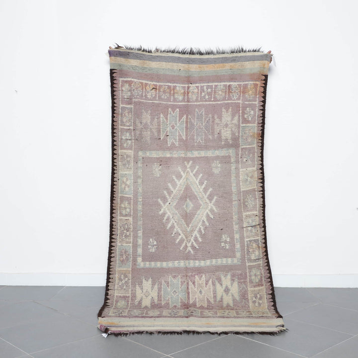 Vintage Moroccan Berber Rug 240cm x 120cm – Soft Pastel Wool Carpet