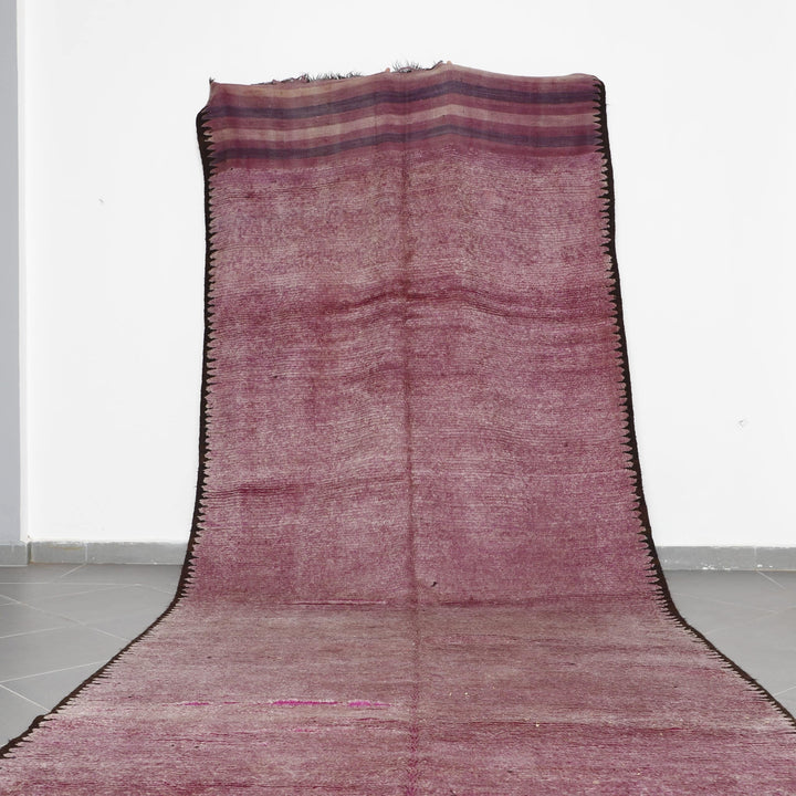 Vintage Oulmes Rug 15.4×6.0 Ft Handmade Wool