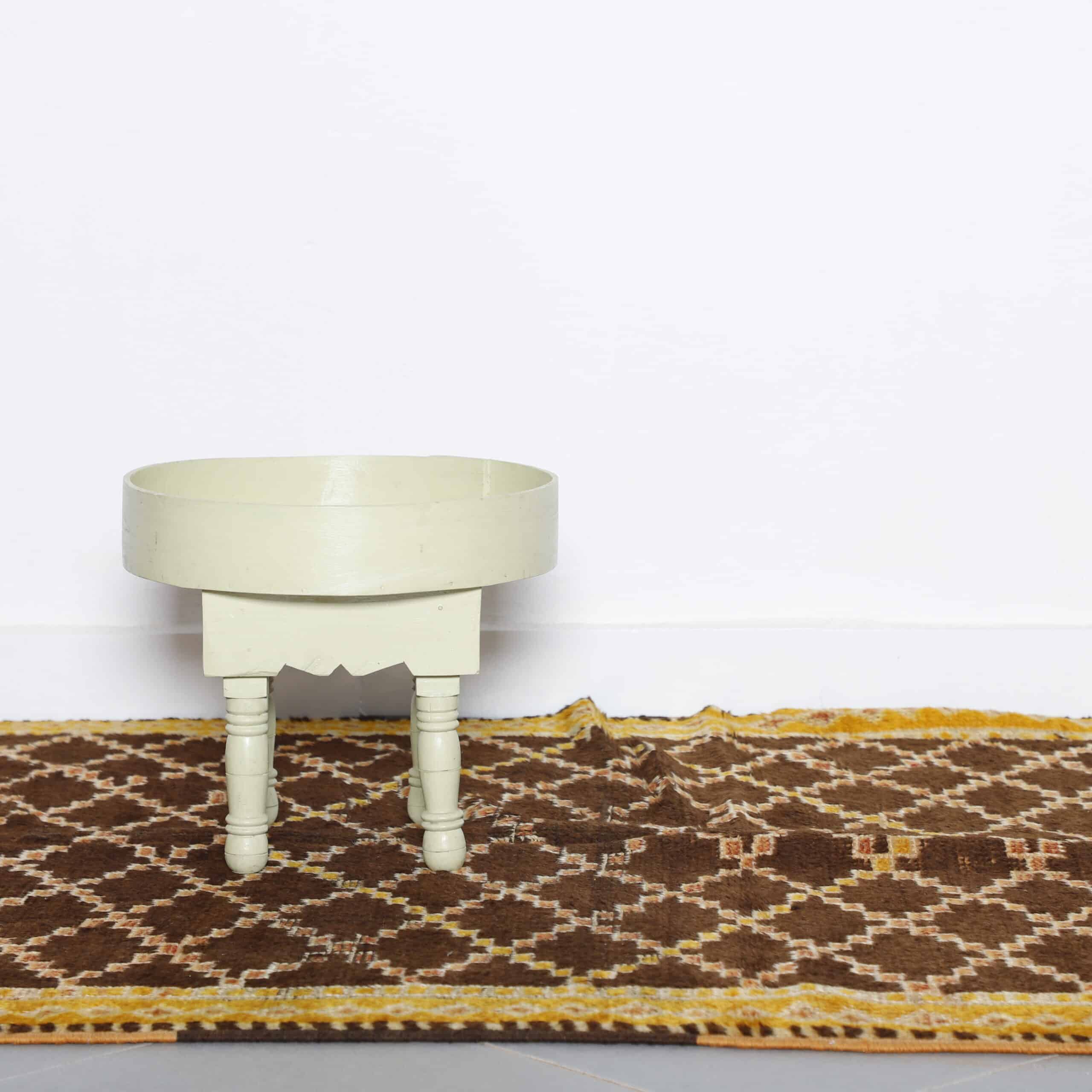 Checkered Taznakht Rug 10.3×4.3 Ft – Handmade Vintage