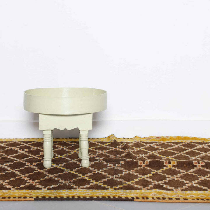 Checkered Taznakht Rug 10.3×4.3 Ft – Handmade Vintage