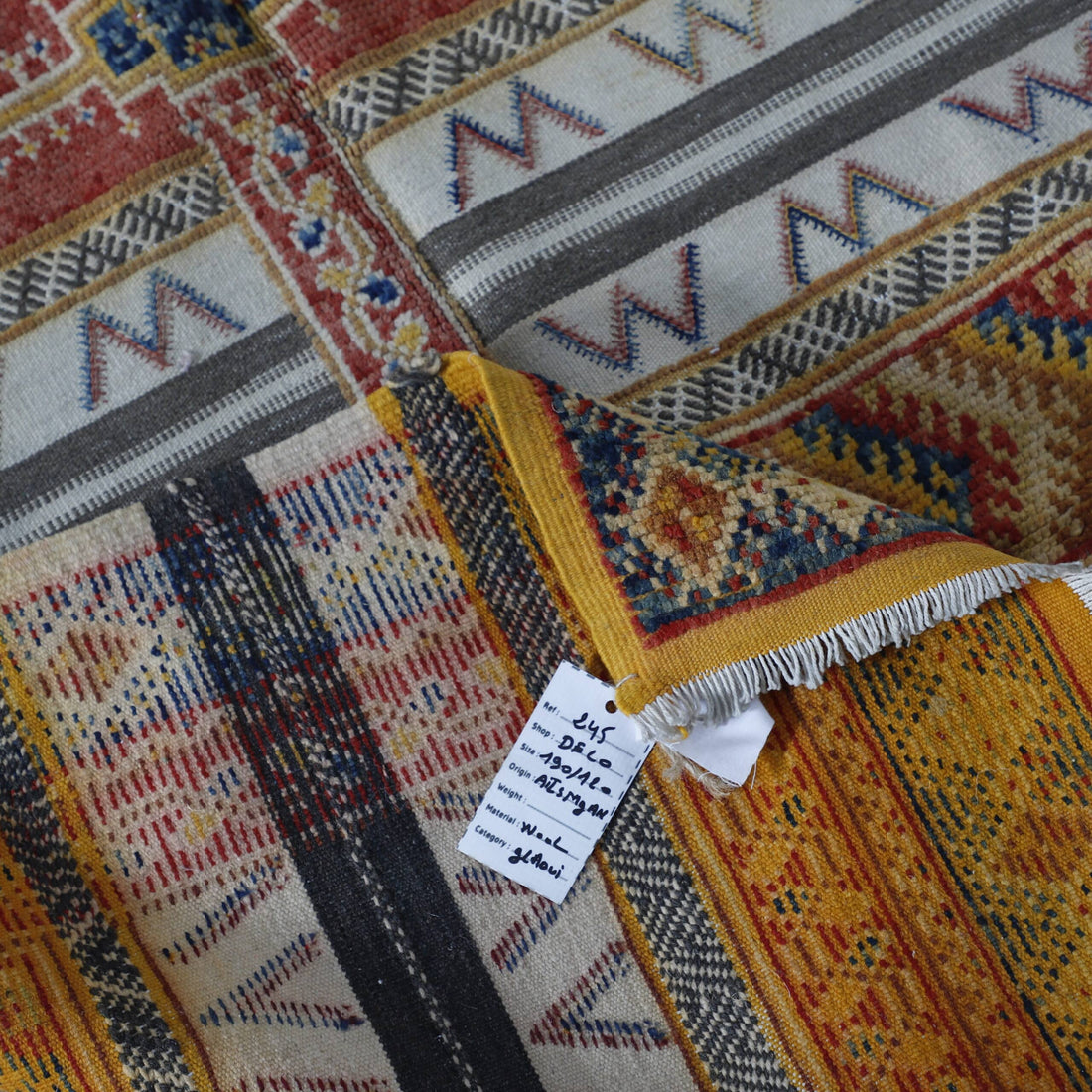 Vintage Glaoui Rug 6.2×3.9 Ft – Handmade Moroccan Wool