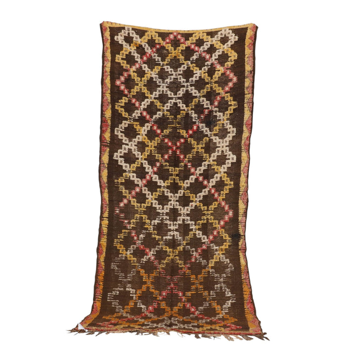 Checkered Glaoui Rug 7.9×5.2 Ft – Vintage Moroccan Wool
