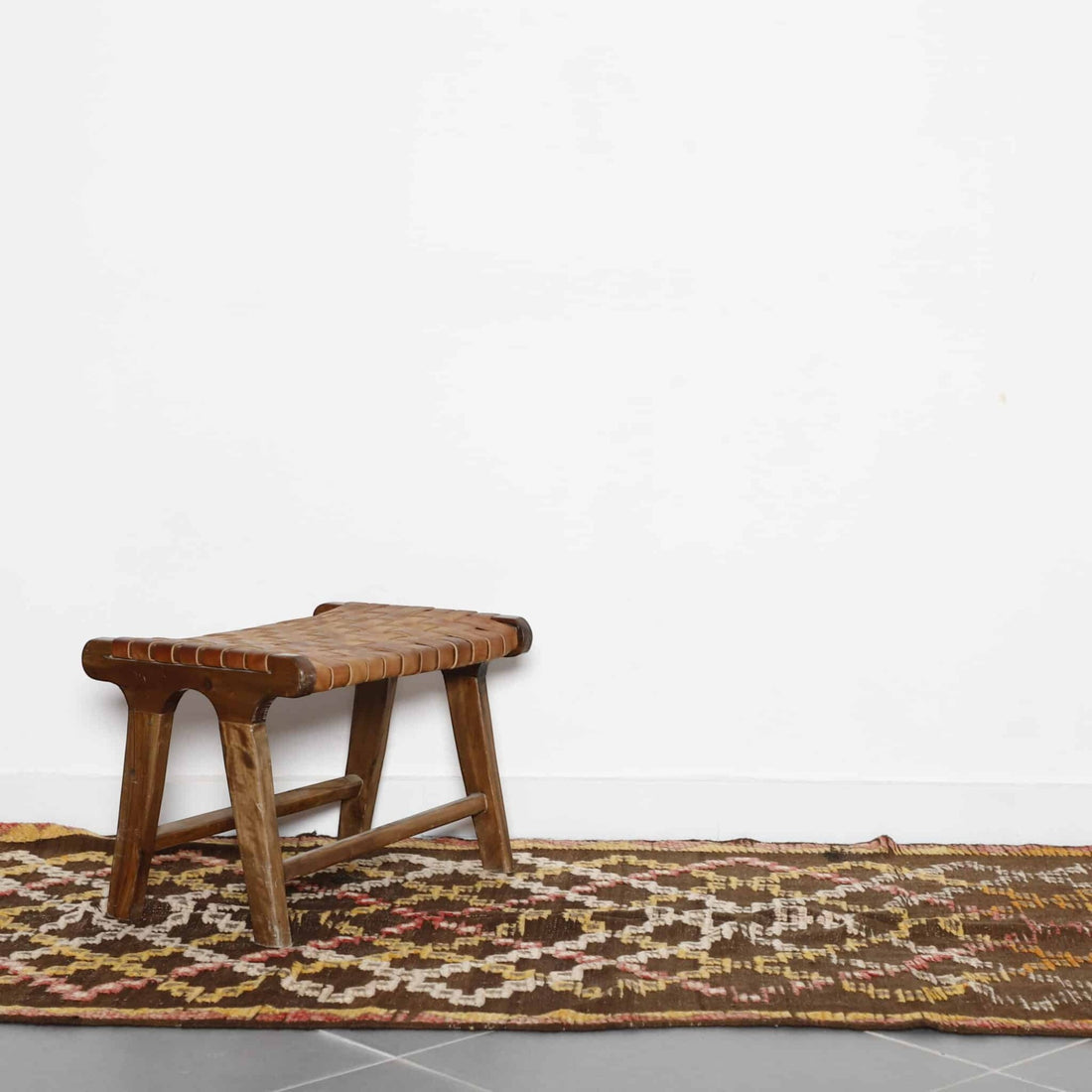 Checkered Glaoui Rug 7.9×5.2 Ft – Vintage Moroccan Wool