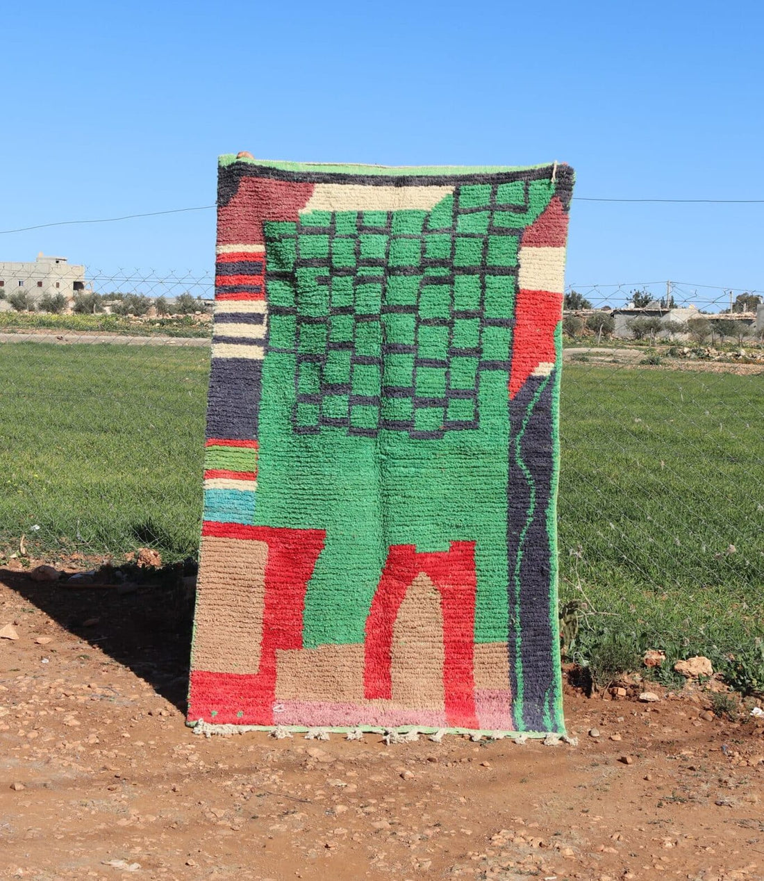 Handwoven Green Berber Rug