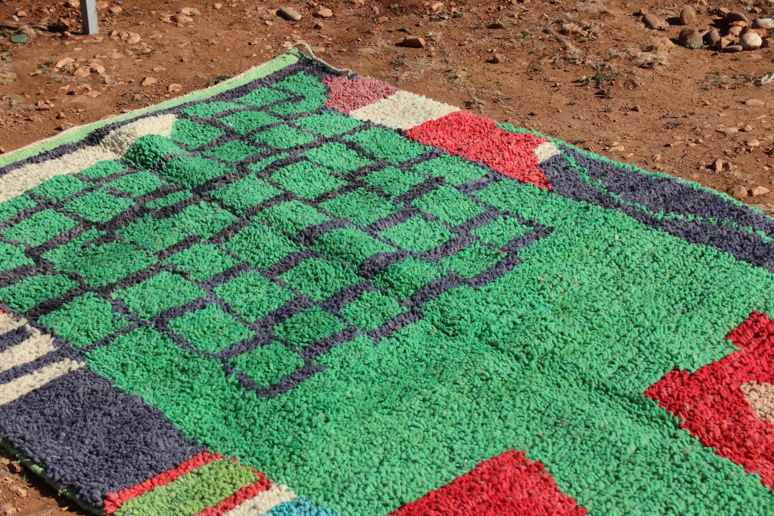 Handwoven Green Berber Rug - image 4