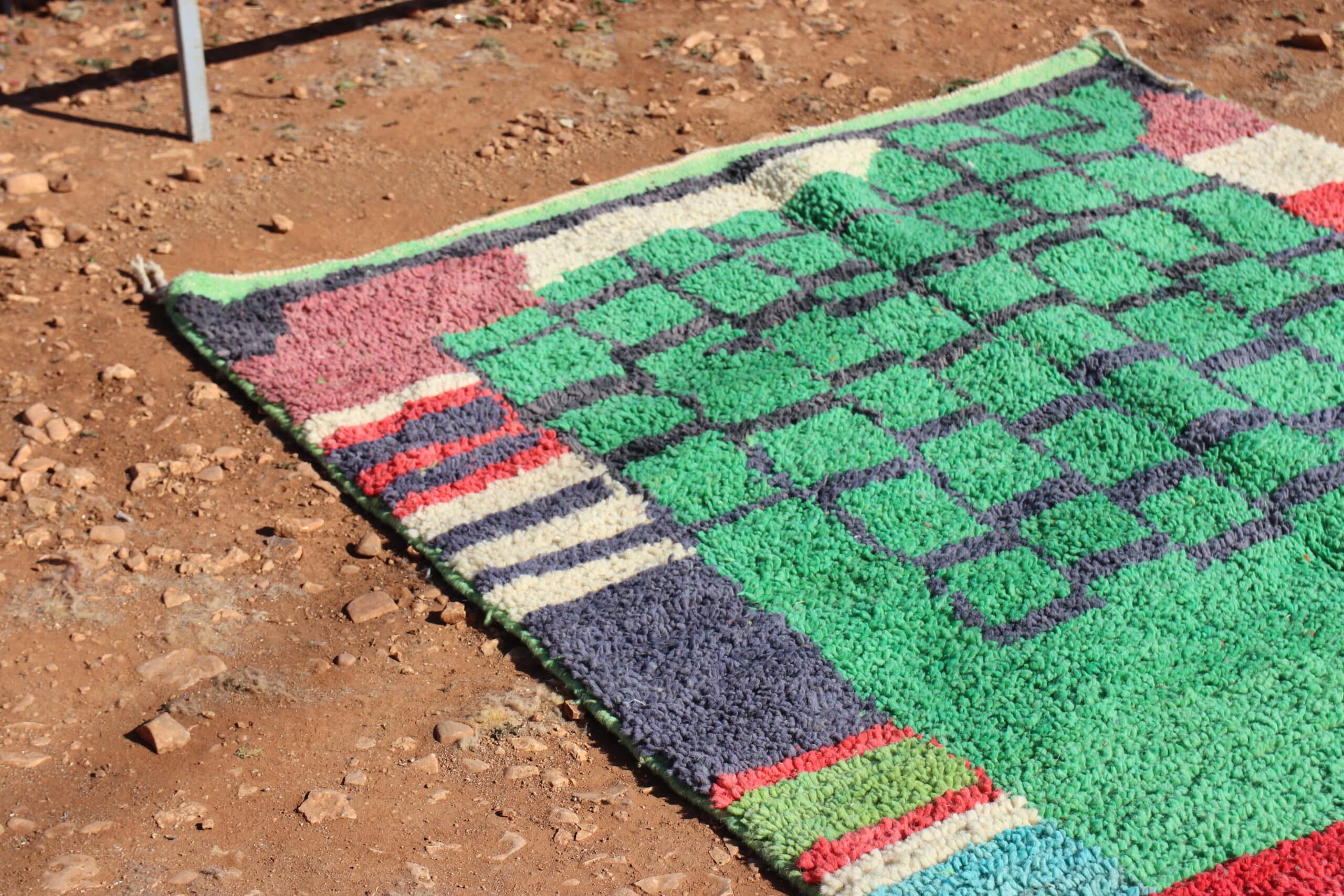 Handwoven Green Berber Rug - image 5