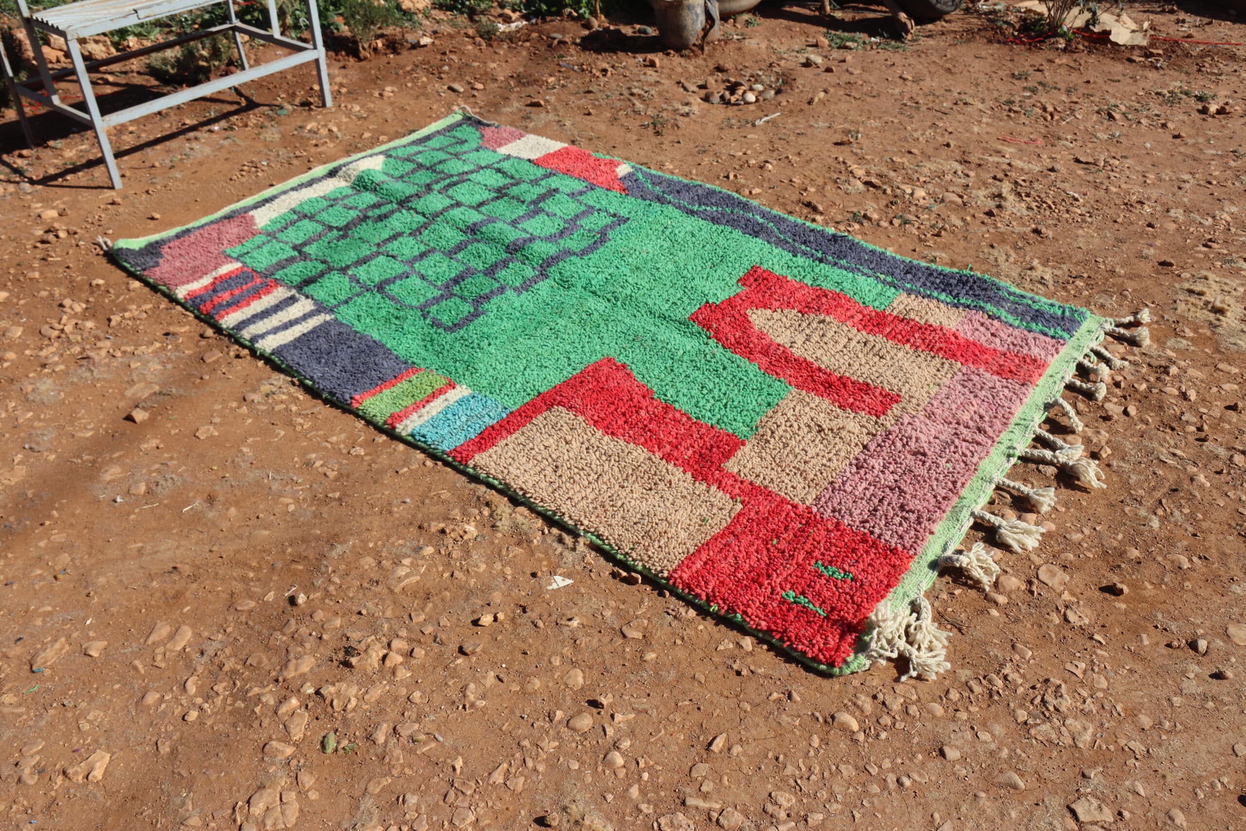Handwoven Green Berber Rug - image 6