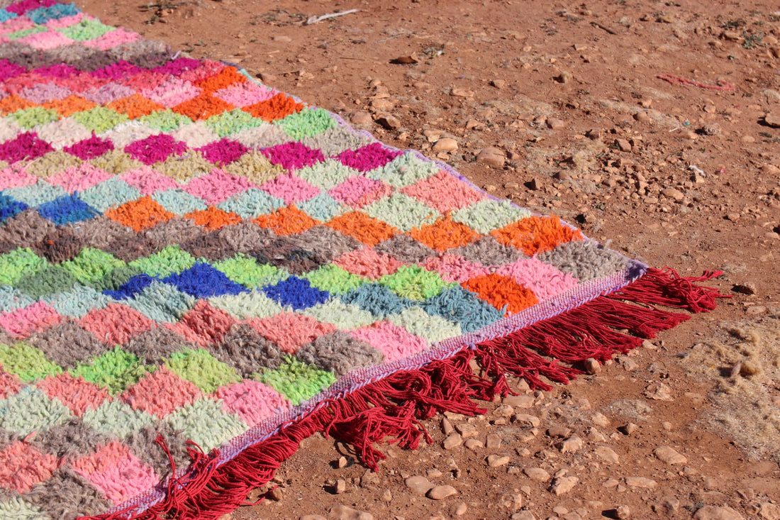 Moroccan Colorful Rug Checkered Design - image 5