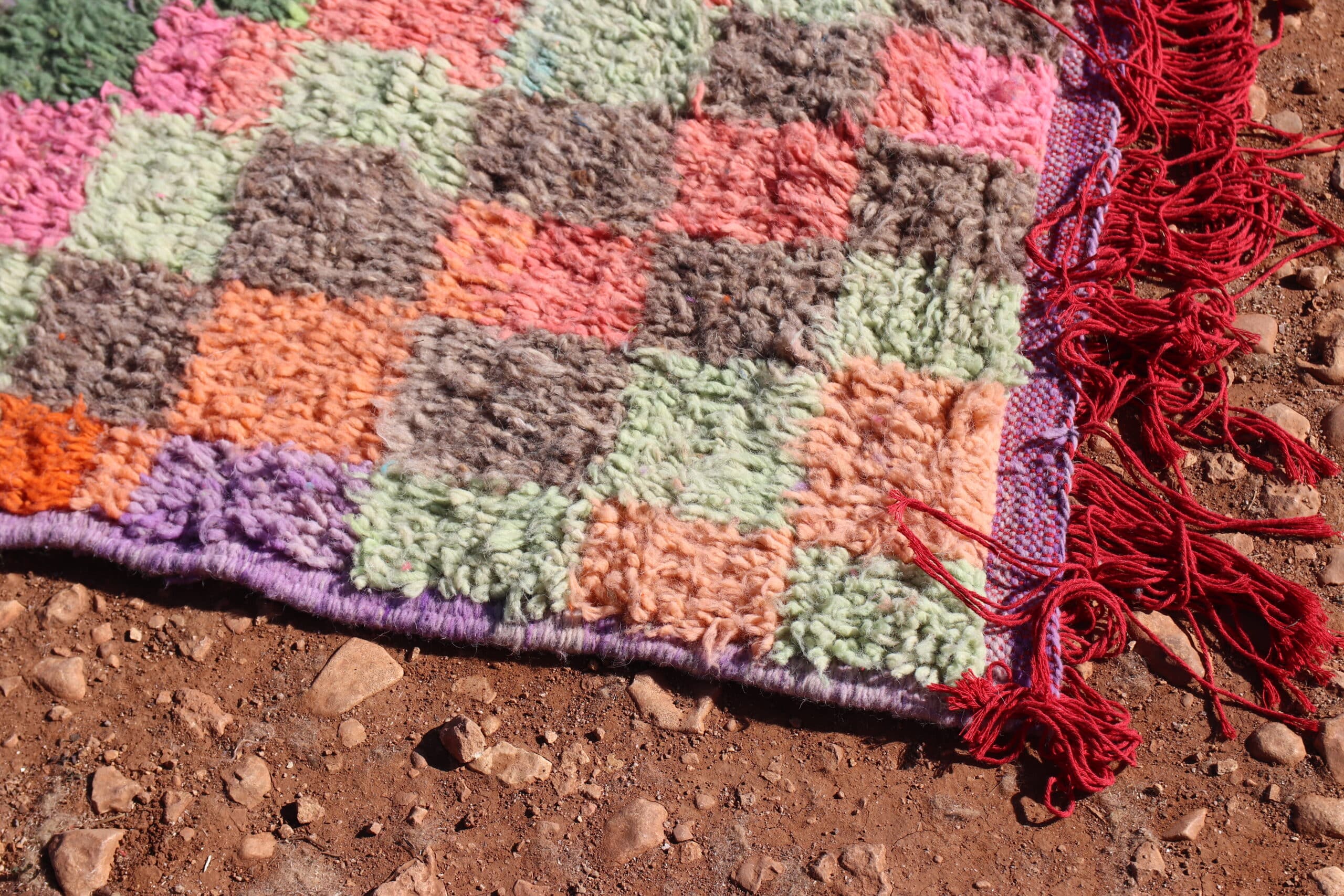 Moroccan Colorful Rug Checkered Design - image 3