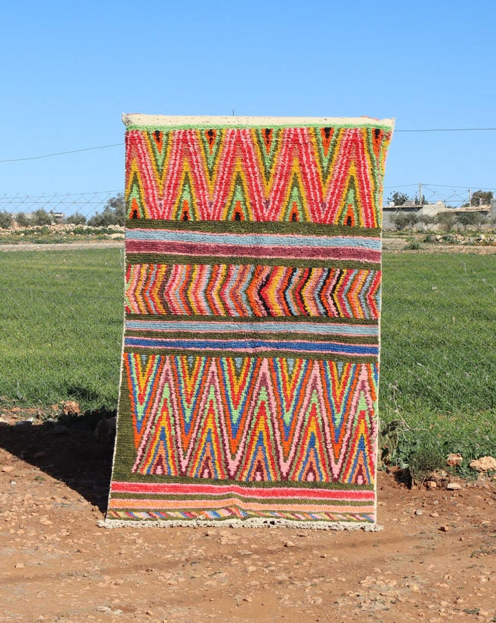 Berber Rug Vibrant Moroccan Zigzag Pattern