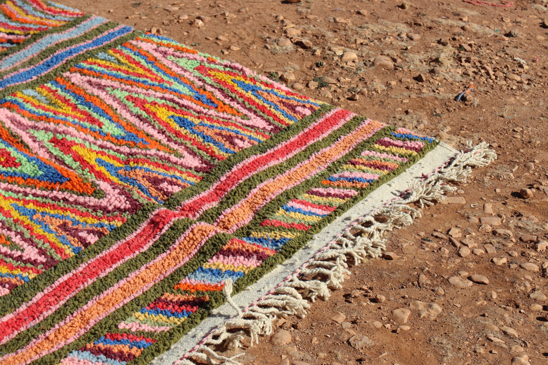 Berber Rug Vibrant Moroccan Zigzag Pattern - image 5