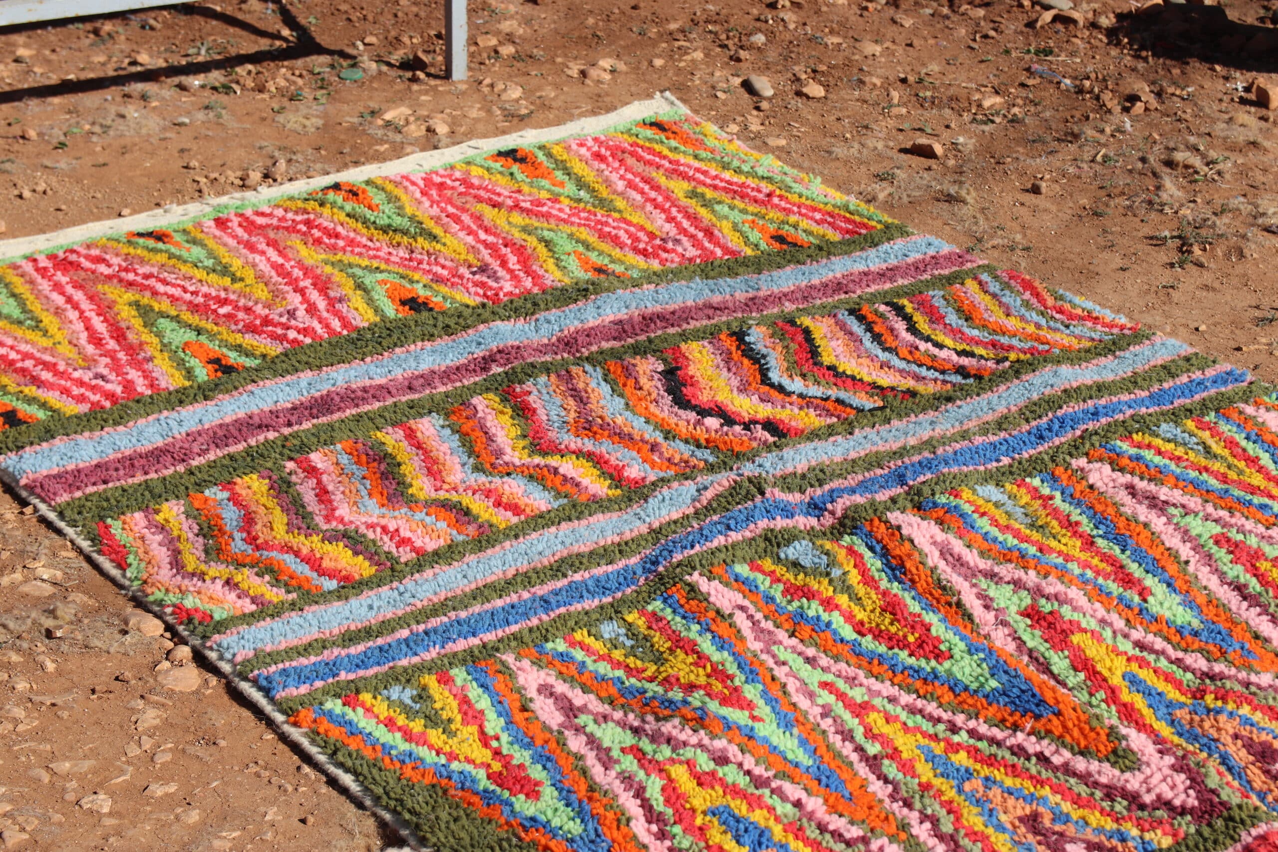 Berber Rug Vibrant Moroccan Zigzag Pattern - image 2