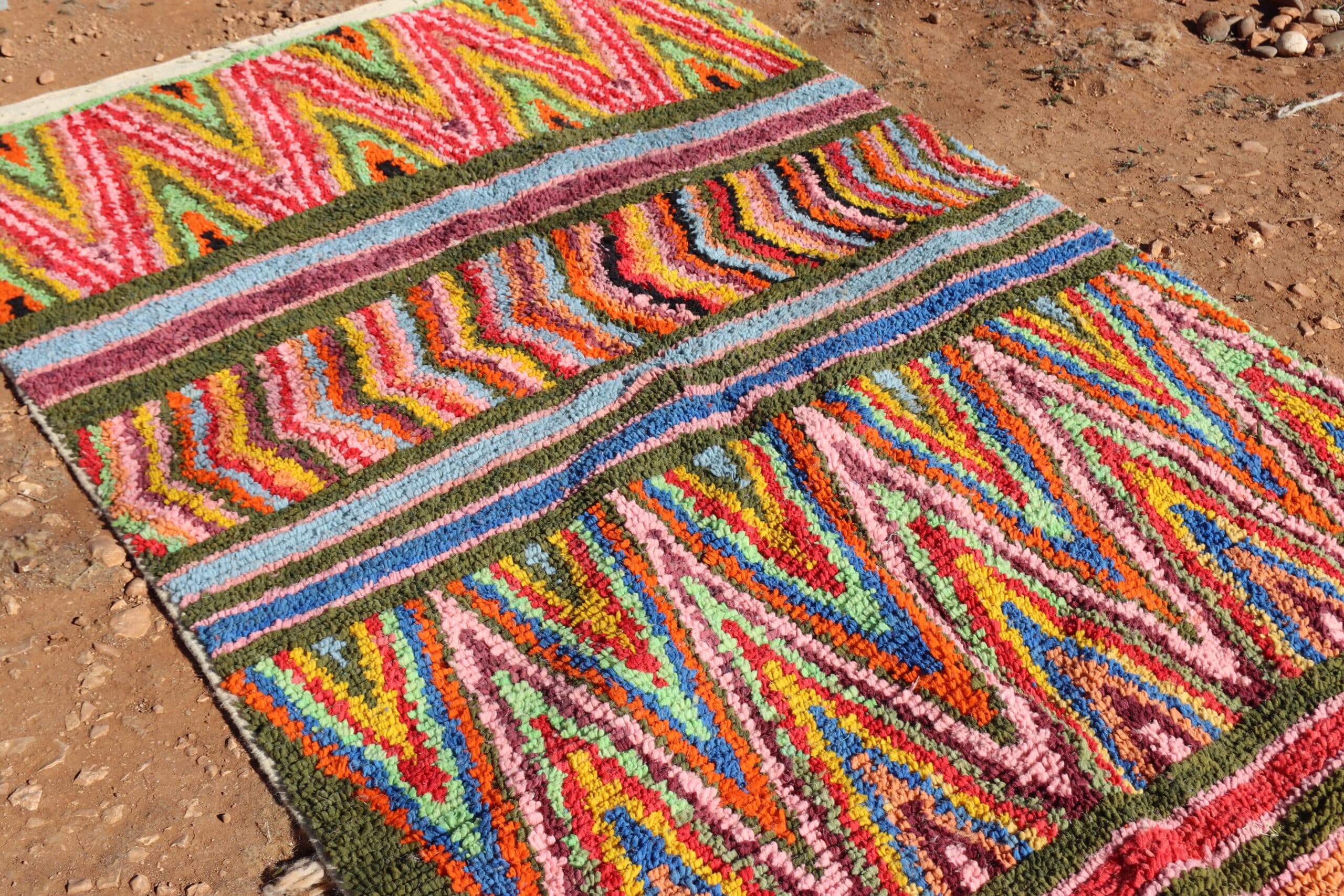 Berber Rug Vibrant Moroccan Zigzag Pattern - image 3