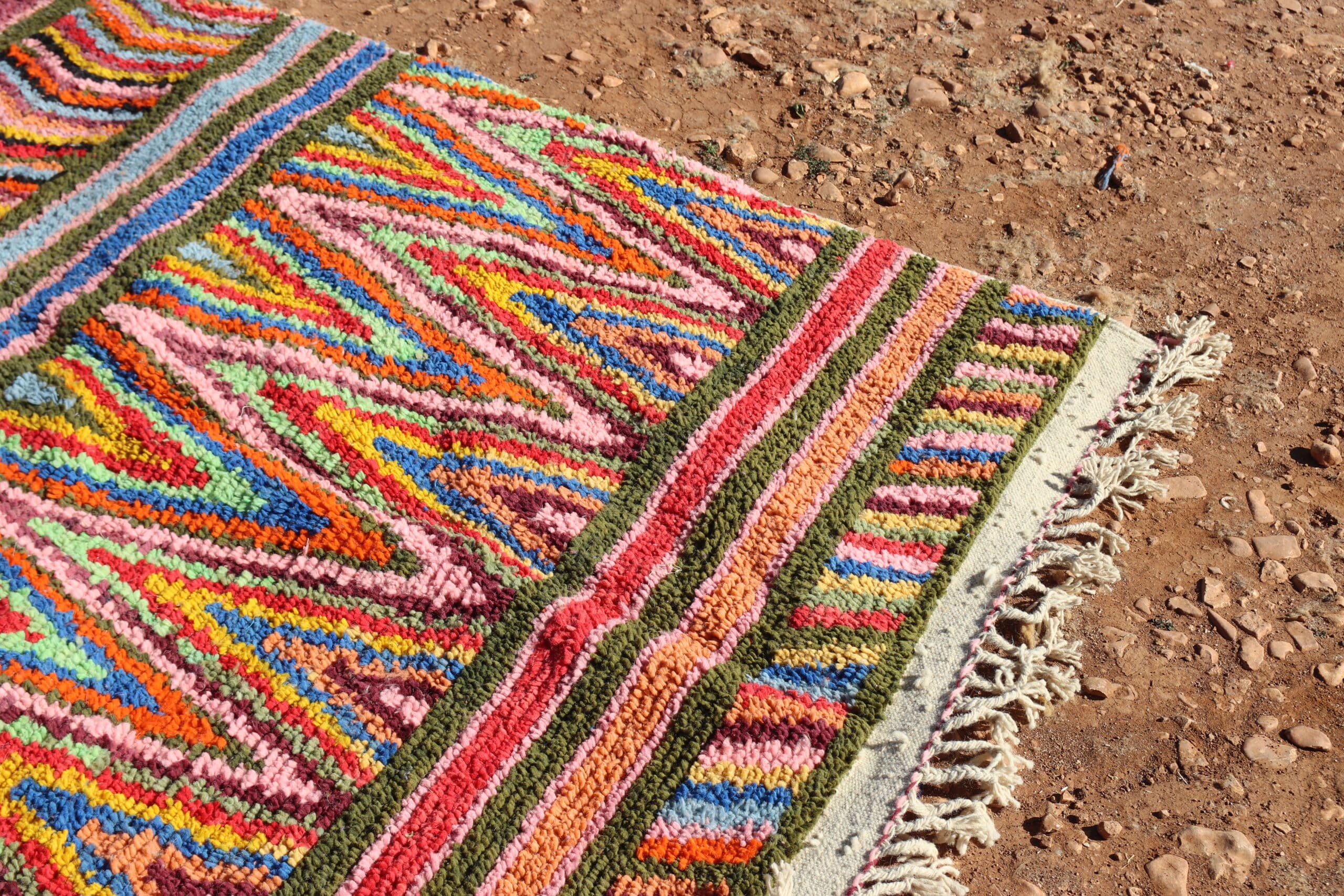 Berber Rug Vibrant Moroccan Zigzag Pattern - image 4