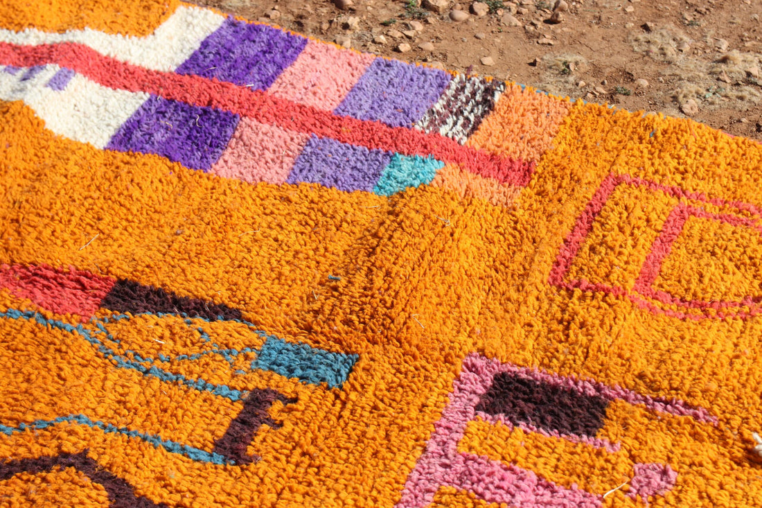 Handwoven Moroccan Orange Rug - image 3