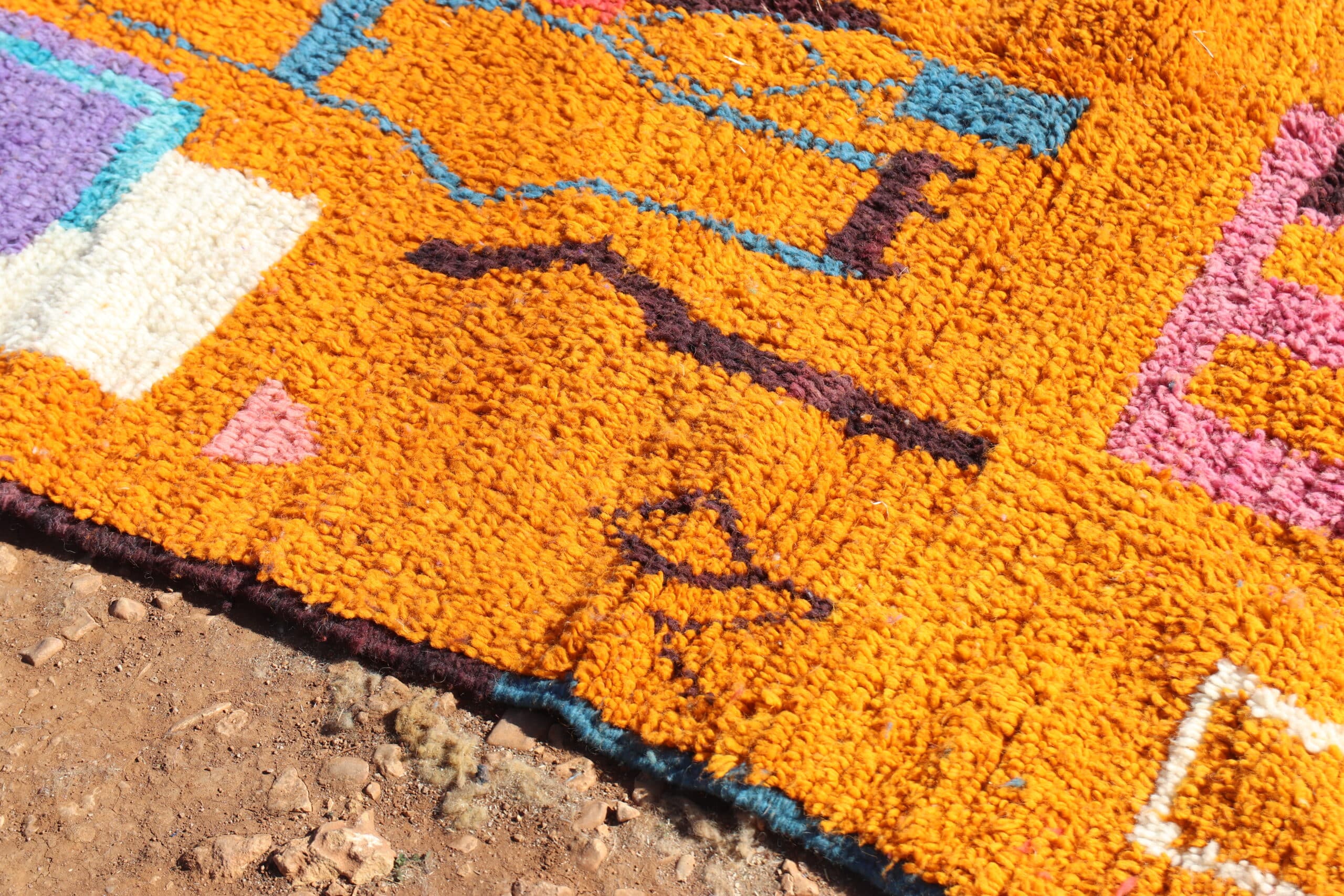 Handwoven Moroccan Orange Rug - image 4