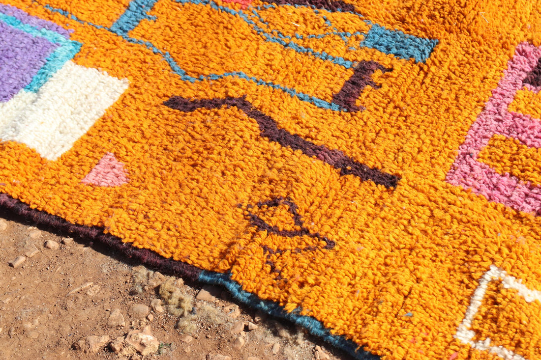 Handwoven Moroccan Orange Rug - image 4