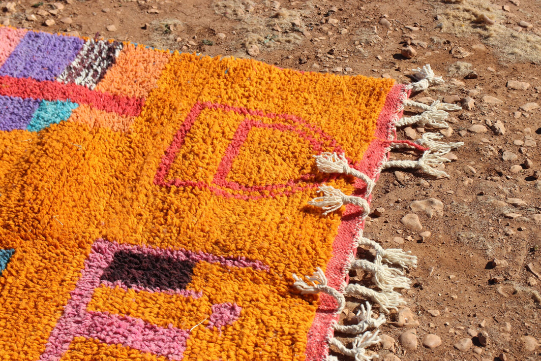 Handwoven Moroccan Orange Rug - image 5