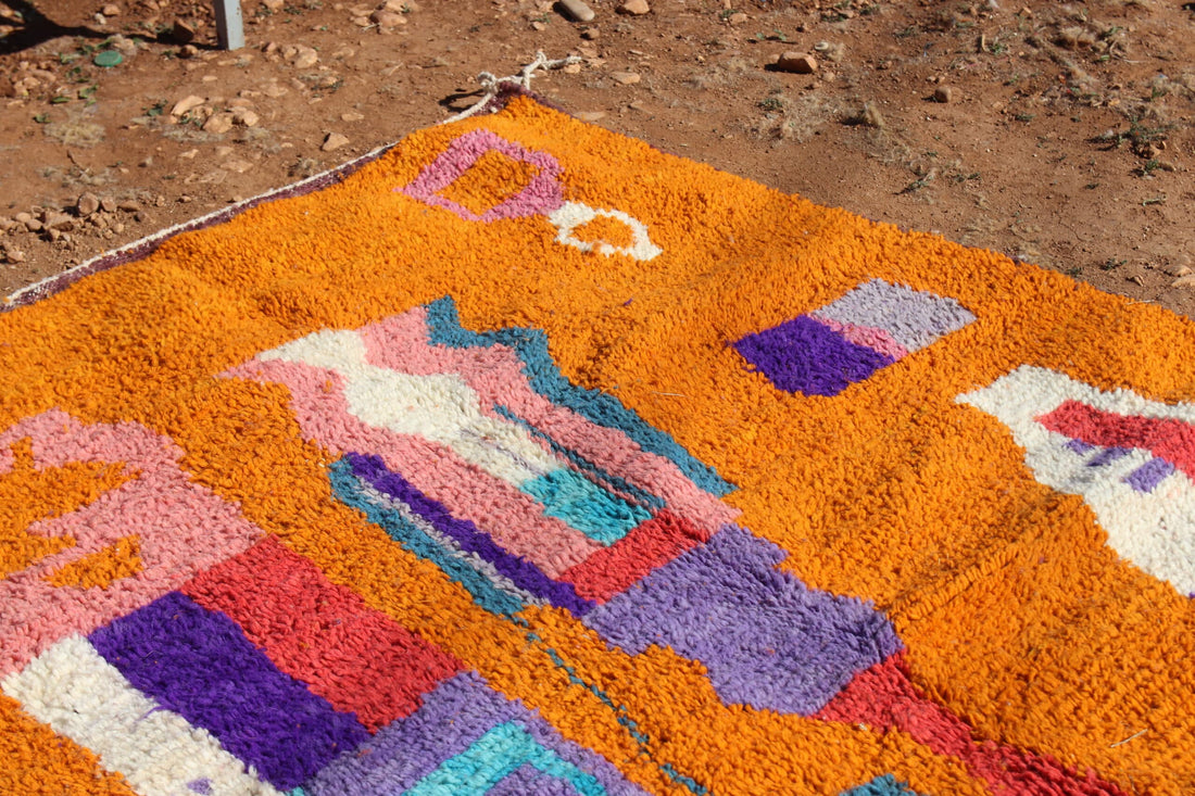 Handwoven Moroccan Orange Rug - image 6
