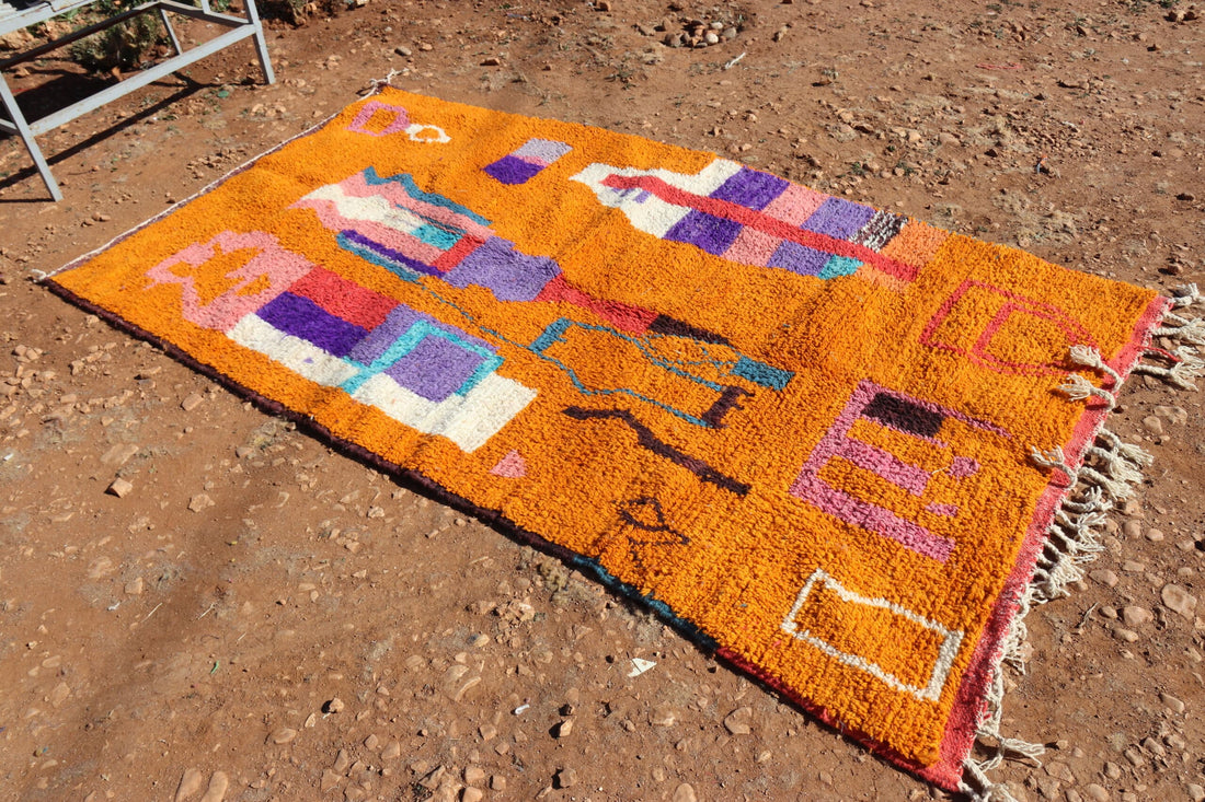 Handwoven Moroccan Orange Rug - image 7