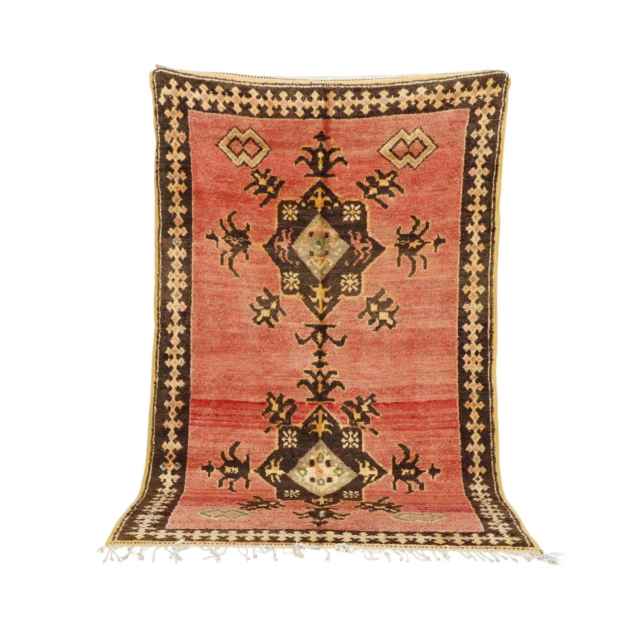 Pink Taznakht Rug – Vintage Moroccan Wool 9×5 Ft