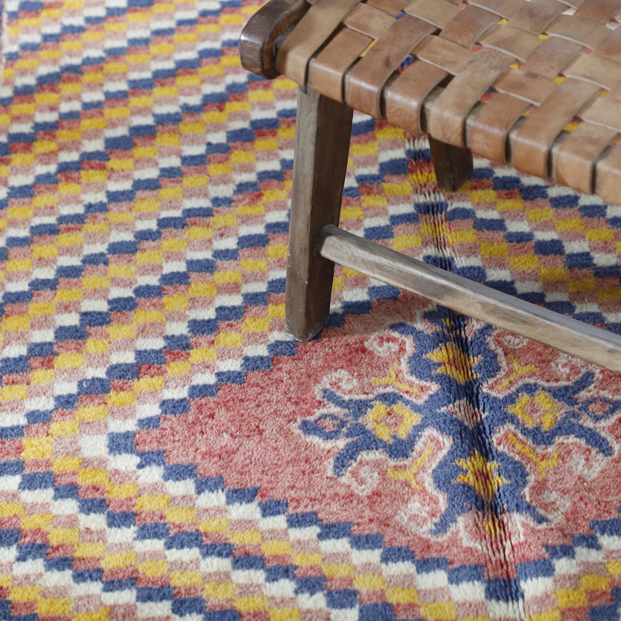 New Checkered Taznakht Rug – Handmade Moroccan Carpet