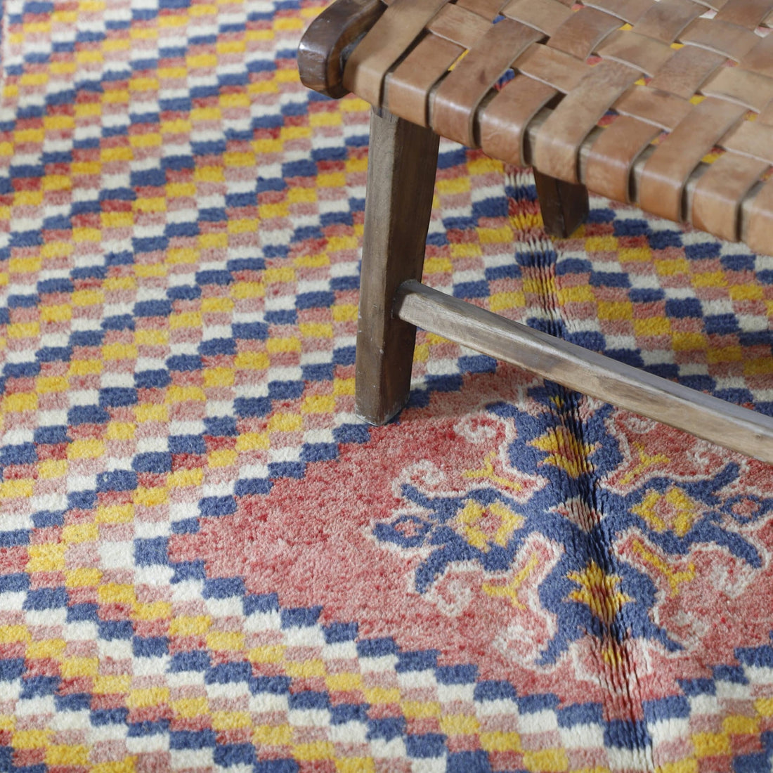 New Checkered Taznakht Rug – Handmade Moroccan Carpet