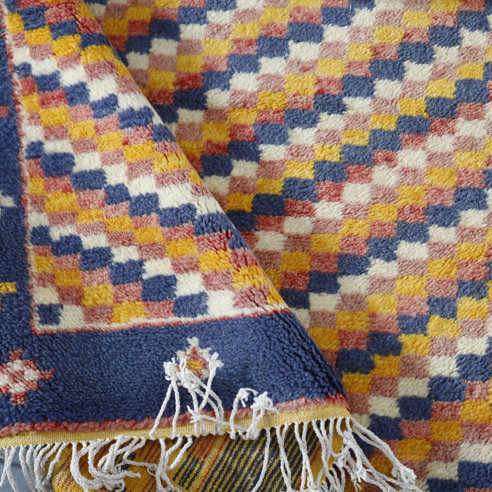New Checkered Taznakht Rug – Handmade Moroccan Carpet