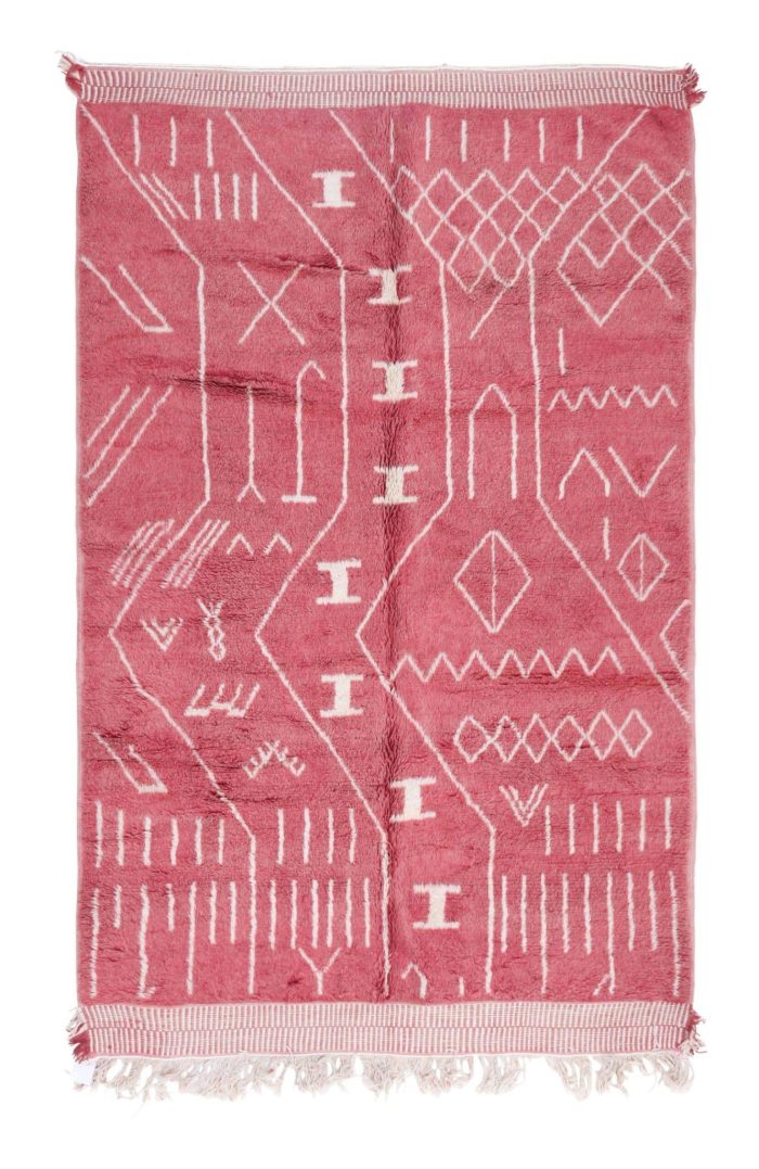 Berber rug, berber carpets rug Moroccan Handmade rug ,Beni ourain style Morocco wool Berber Rug, modern rug, Hand woven rug, Azilal Berber style - pink Rug Morocco