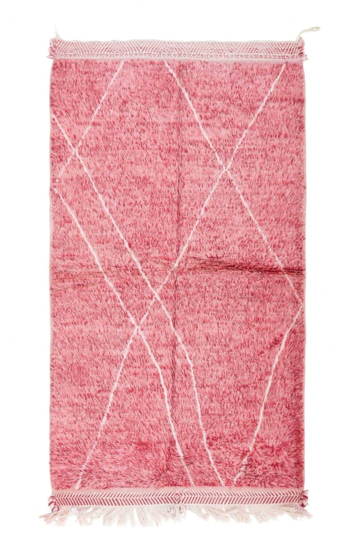 mid century modern rug, mid century modern rugs, pink moroccan rug, pink shag rug, taznakhet wool rug, wool area rugs, Moroccan rugs,