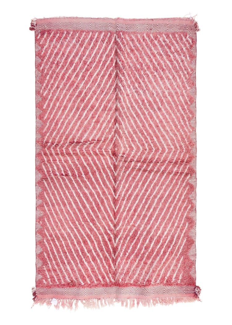 Moroccan Pink Rug featuring traditional Berber patterns in a soft pink hue