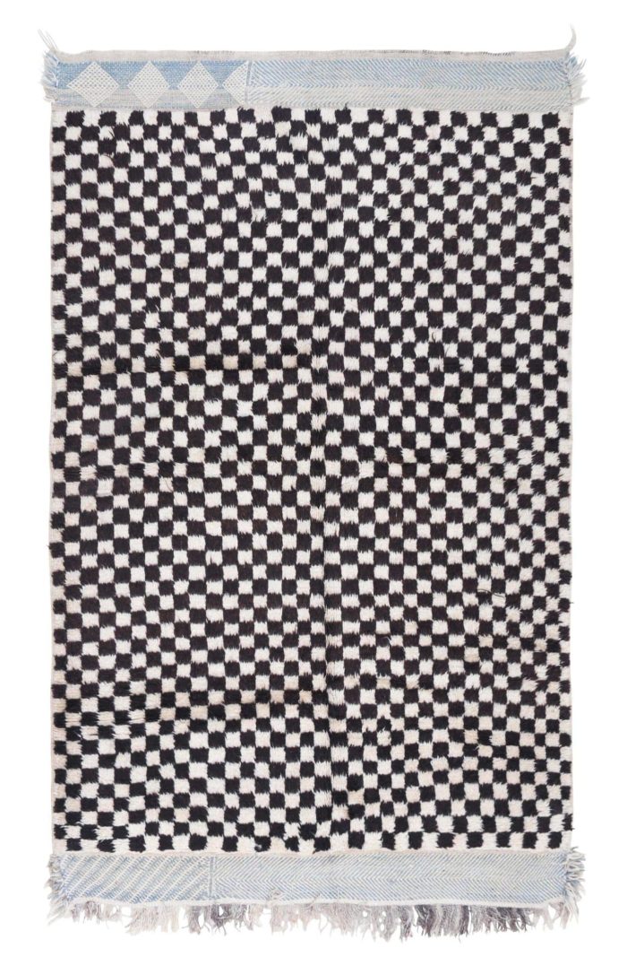 checkered rug, Checkered black and withe Rug, black Beni Ourain Rug, black and withe Rug Moroccan 8x10, black Berber Rug, Moroccan Wool Rug, Sitting Room Rug, Dark black and withe Rug Washable rugs