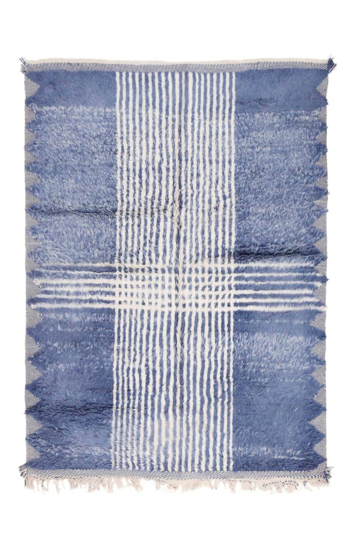 contemporary rugs, blue and white rugs, taznakhet rug, contemporary rugs, moroccan rug, shag wool rug, wool rug, berber rug,