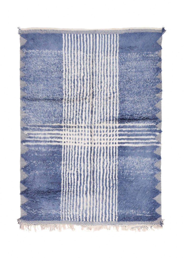 contemporary rugs, blue and white rugs, taznakhet rug, contemporary rugs, moroccan rug, shag wool rug, wool rug, berber rug,