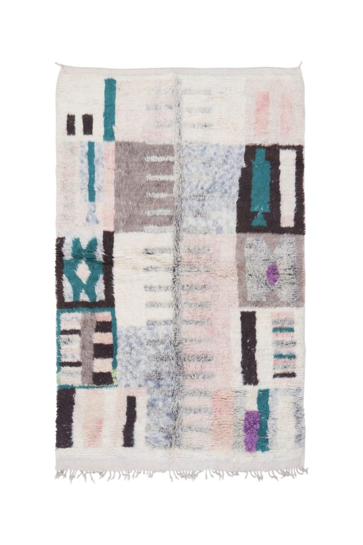 Moroccan Cool Rug with soothing tones and intricate handwoven patterns