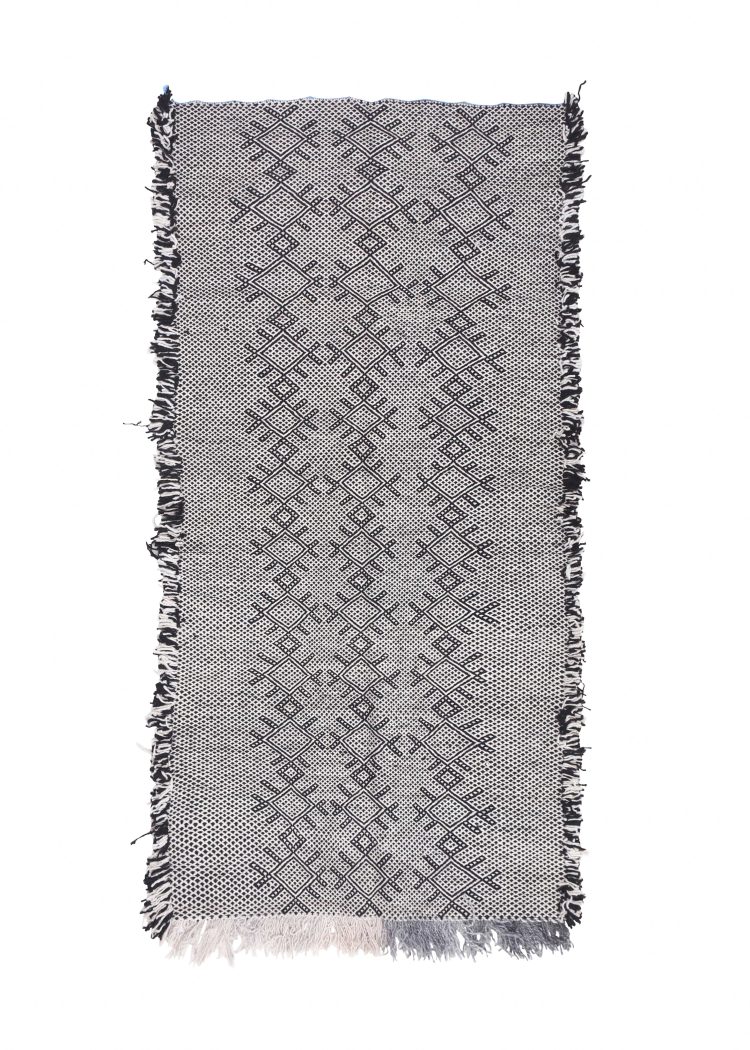 Authentic wool kilim rug for Moroccan rug style with intricate Berber designs.