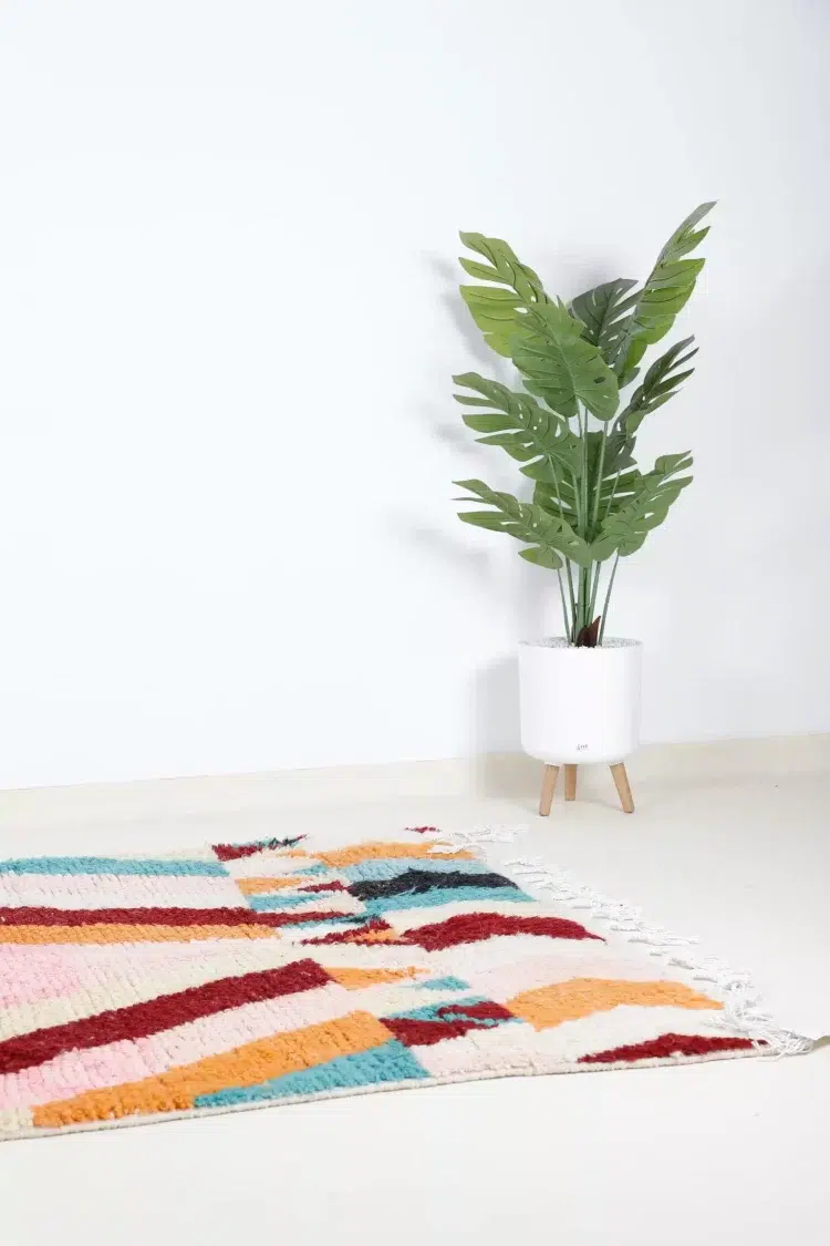 Bright Moroccan Rug - Handwoven Vibrant Colors and Geometric Patterns