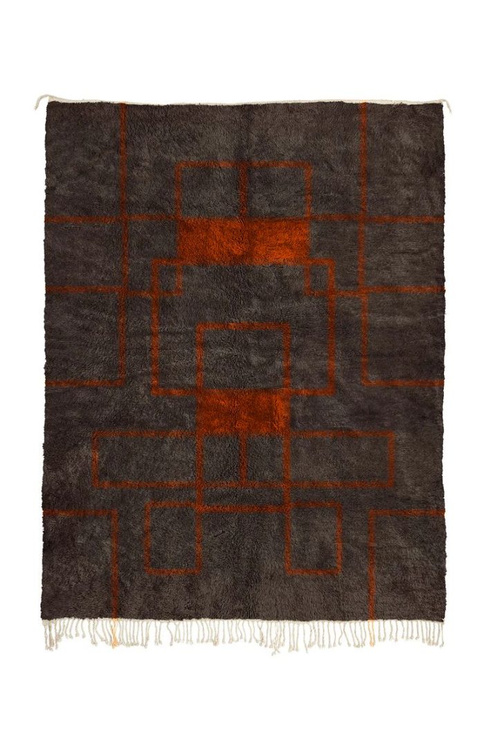 Handwoven Moroccan Abstract Rug with vibrant colors and intricate patterns