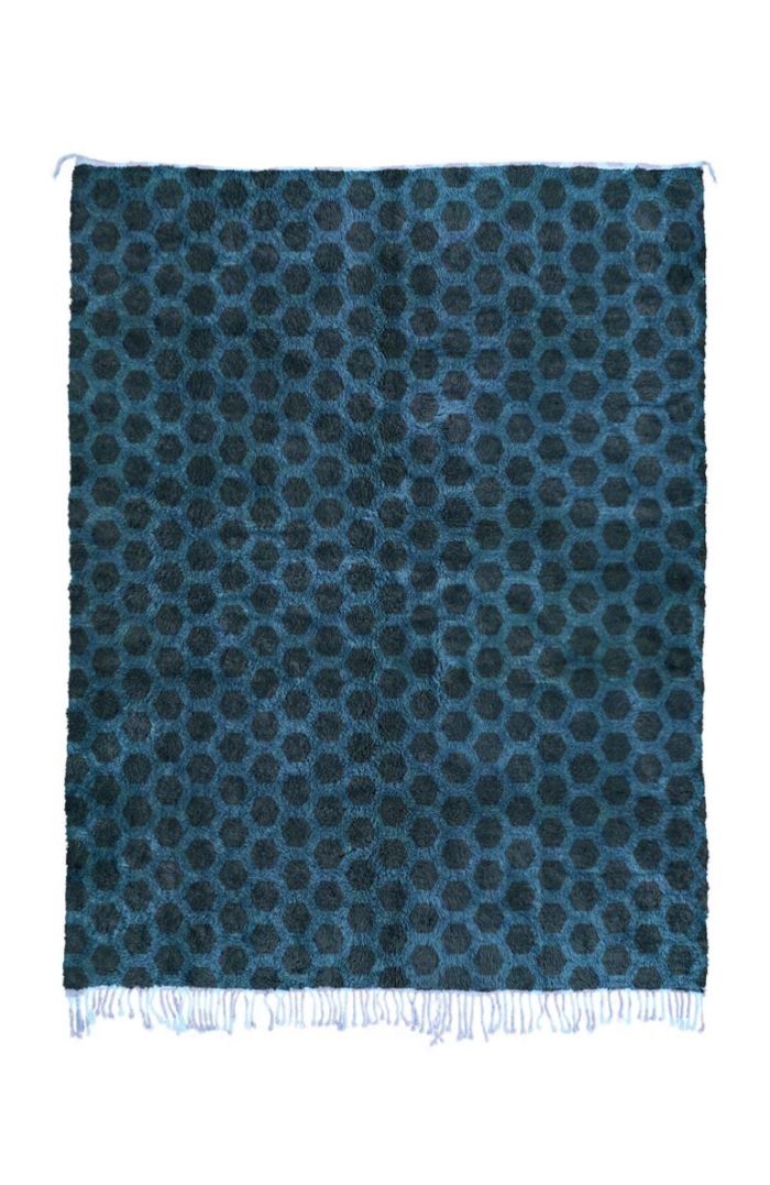 Handcrafted Turquoise Rug - Vibrant Hues, Intricate Moroccan Designs