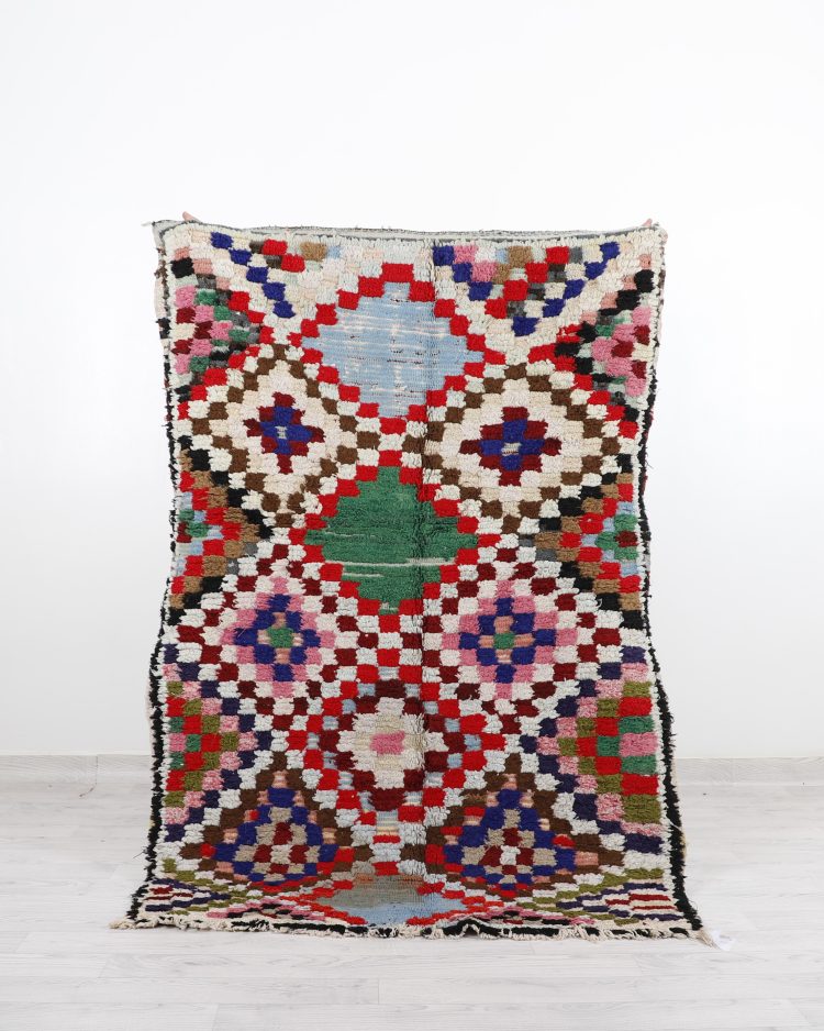 Boucharouite Rug - Handwoven with vibrant recycled fabrics and bold patterns