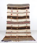 Vintage Striped Kilim Rug - Handwoven with bold stripes and natural tones