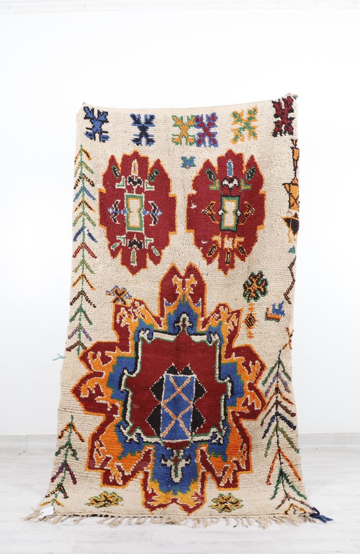 Berber Rug - Handwoven Moroccan wool with traditional geometric patterns