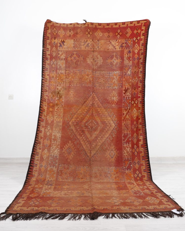 Moroccan Vintage Rug 10 x 6 ft - Handwoven with intricate patterns