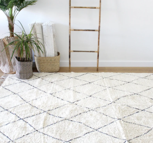 Cozy living room with a Beni Ourain Berber rug